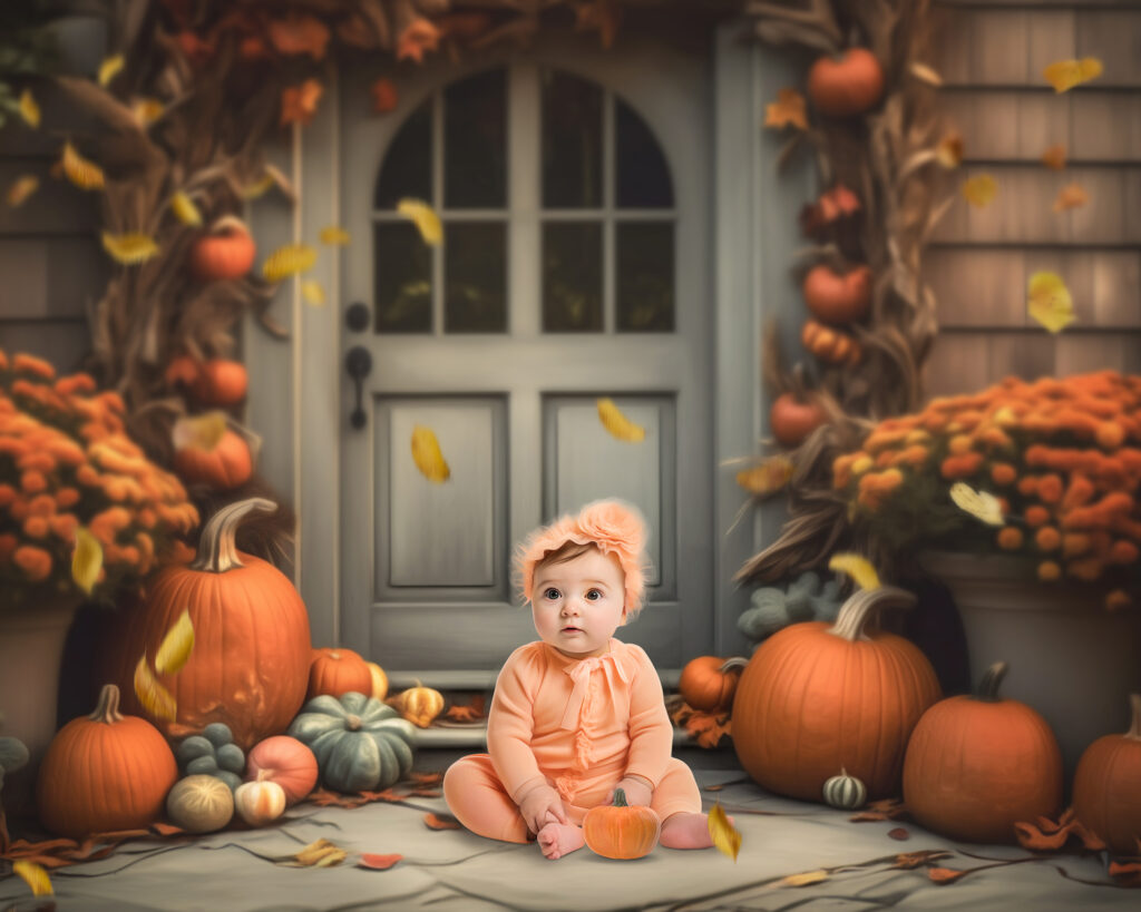 Fall, Autumn, Leaves, Pumpkins, Fall Decoration, Fall Flowers, Earth Tones, Peaceful, Family, Ashburn VA Child Photographer, Loudoun County Children's Photographer, Northern Virginia Family Photographer, Fantasy Portraits, Fantasy Art, Studio Photography